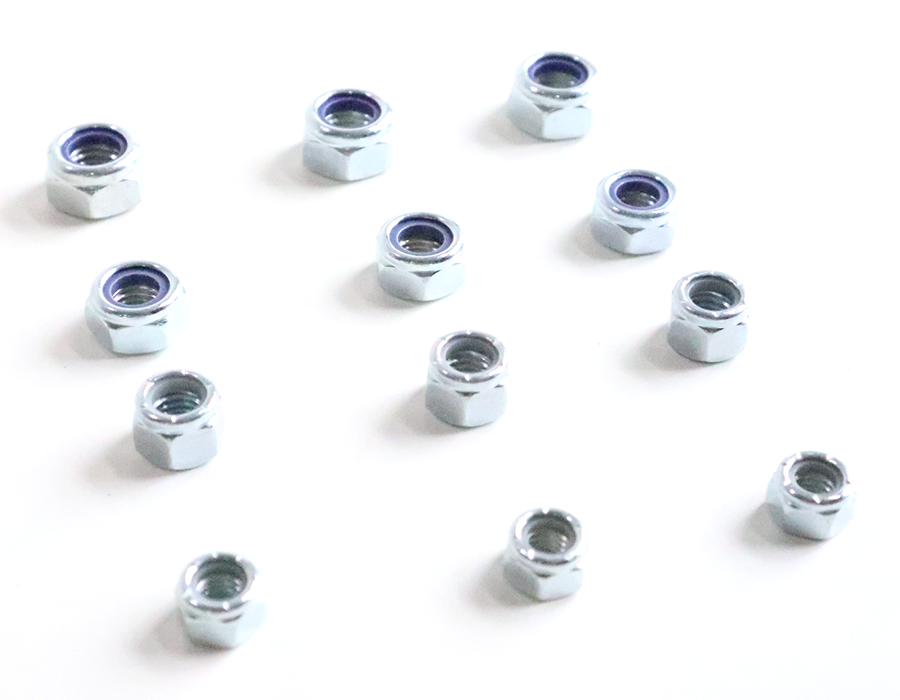 Zinc-plated nylon lock nuts