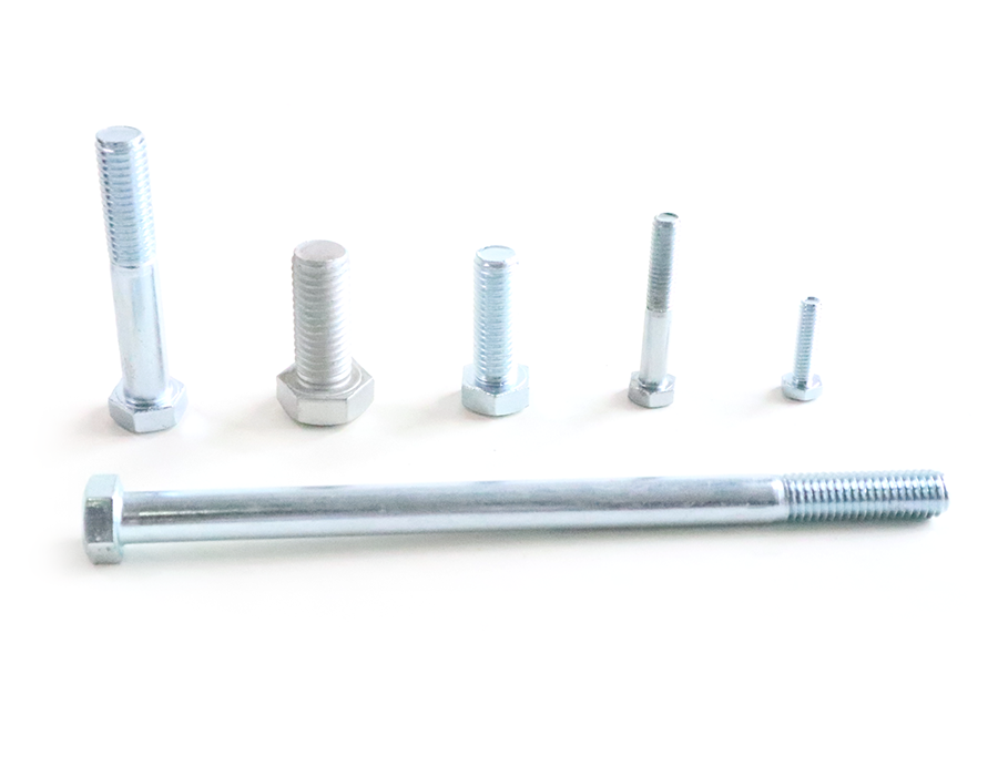 Zinc-plated hexagonal bolts