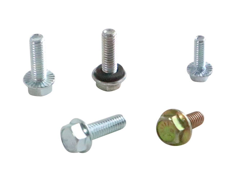 Zinc-plated hexagonal flange bolts